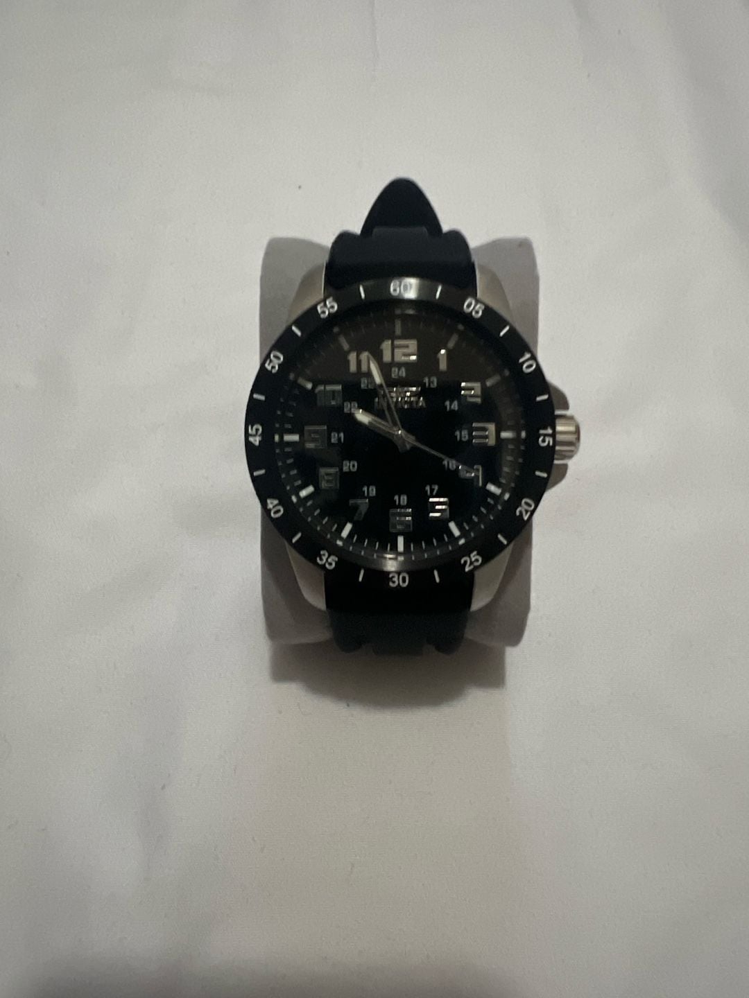 Invicta Specialty Black Dial Mens Watch With Black Rubber Strap 12847